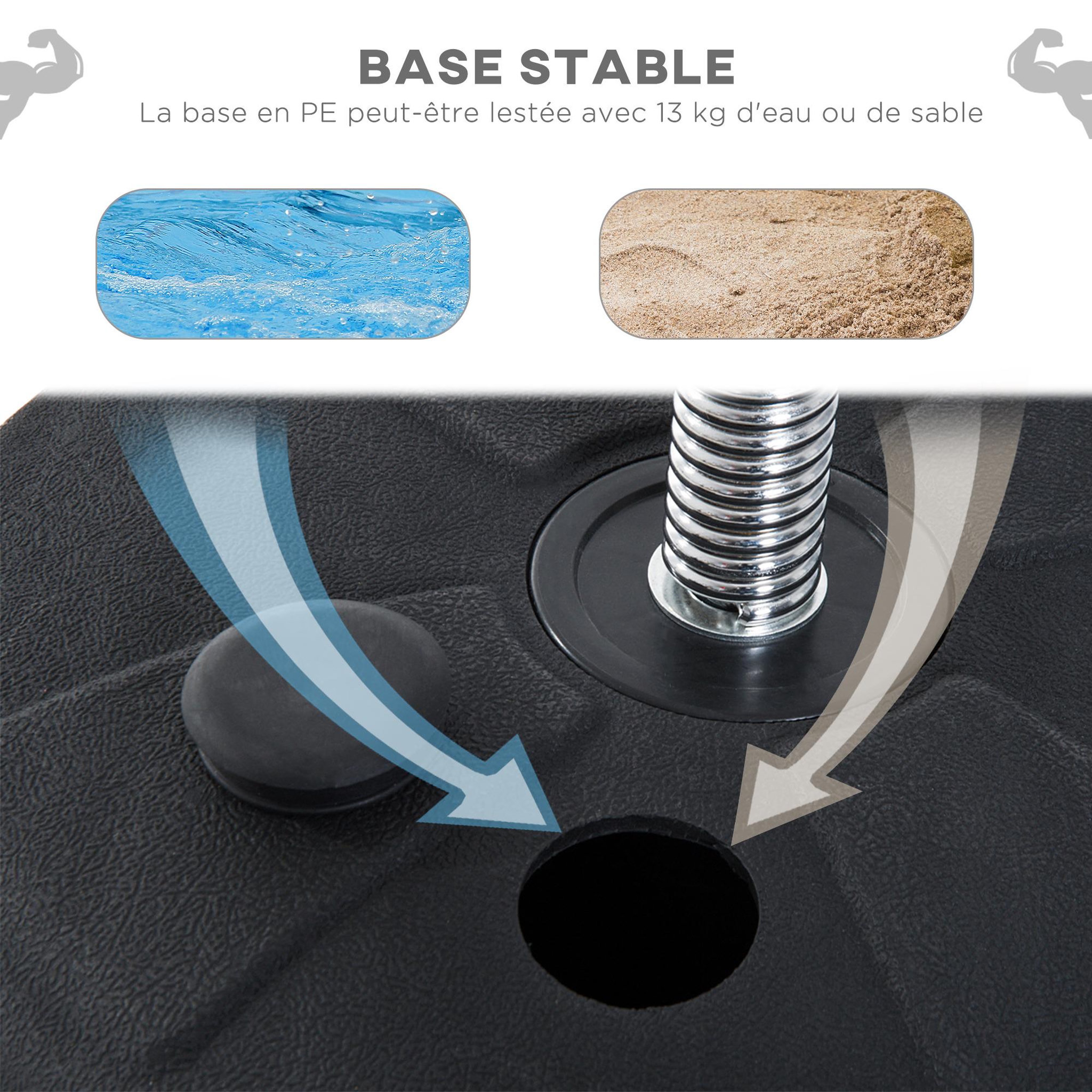 Voir la diapositive 6 : HOMCOM Punching ball sur pied réglable en hauteur 126-144 cm avec gants, pompe et base de lestage noir