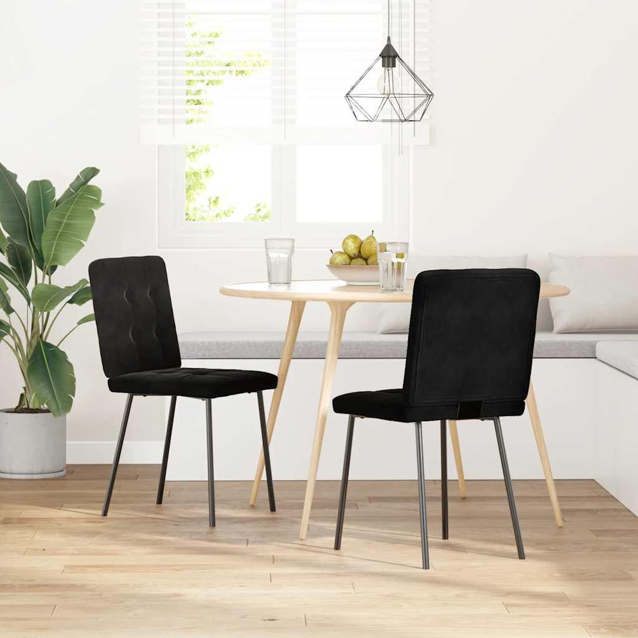 Voir la diapositive 2 : VIDAXL Chaises a manger lot de 2 Noir Velours