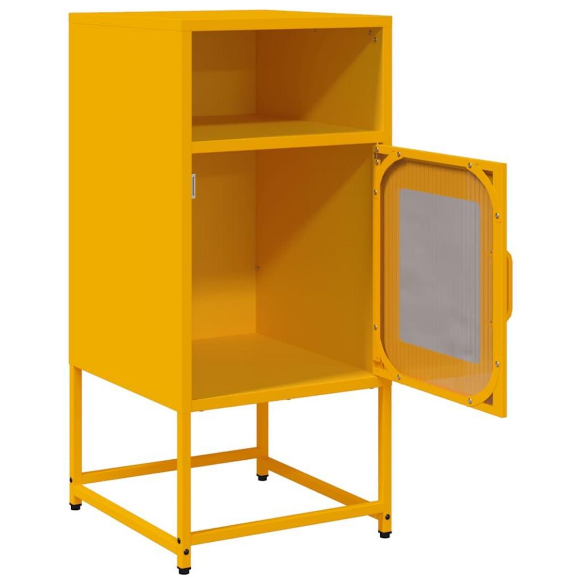 VIDAXL Table de chevet jaune moutarde 36x39x78 cm acier lamine a froid