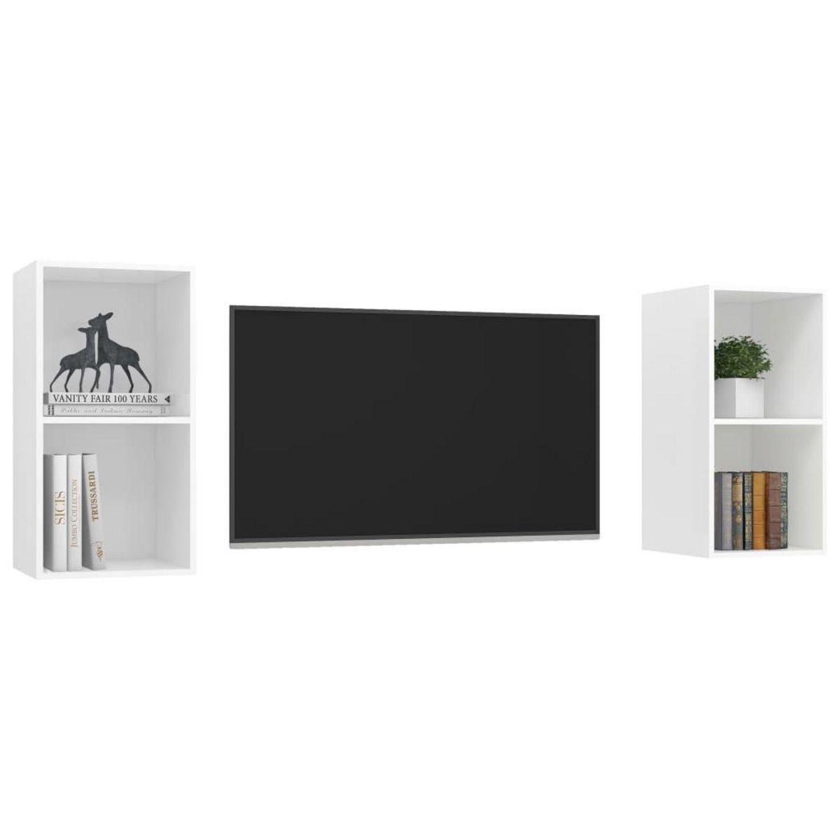 VIDAXL Meubles TV muraux 2 pcs Blanc Bois d'ingenierie