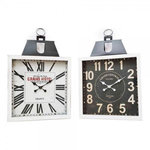 AAAAA Horloge Murale DKD Home Decor 60 x 6 x 89 cm Verre Noir Blanc Fer Traditionnel Bois MDF (2 Unités)