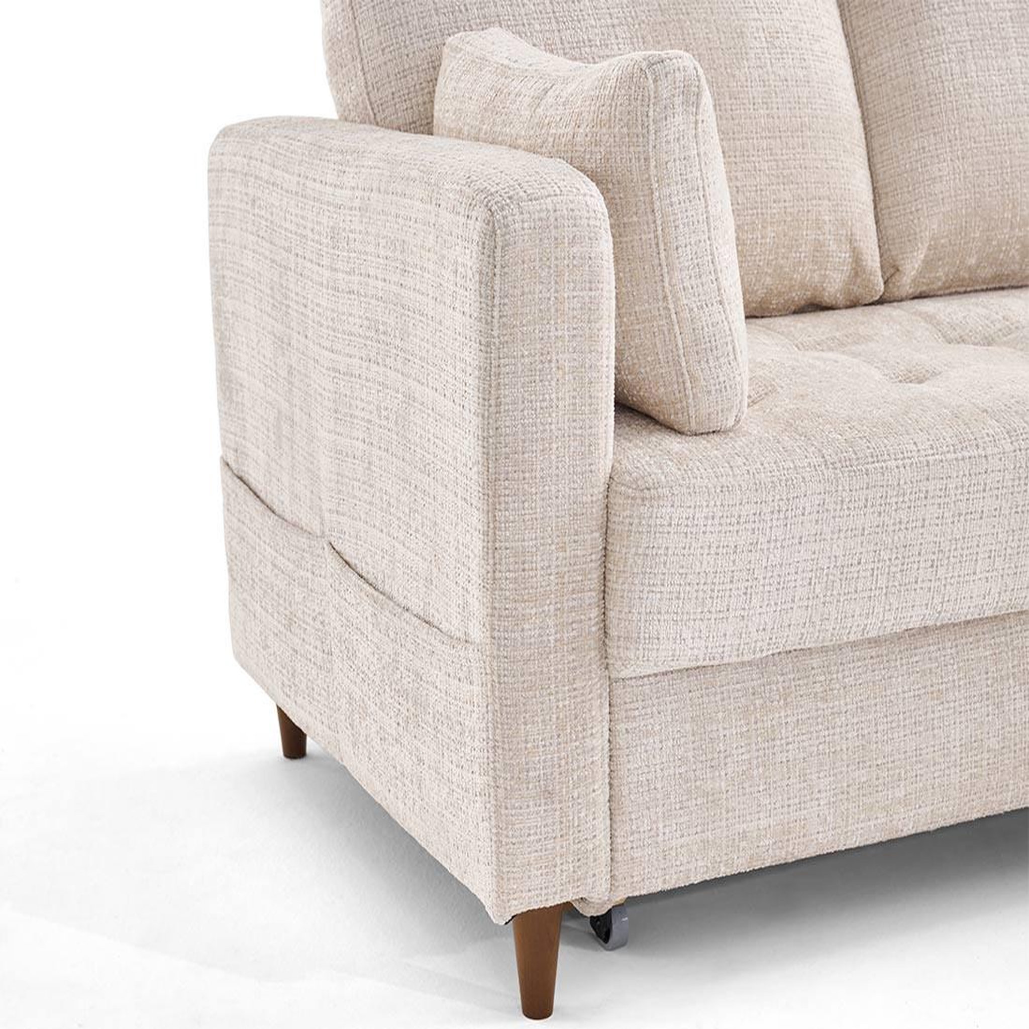 Voir la diapositive 6 : LISA DESIGN Anna - canapé d'angle droit 5 places convertible en velours texturé