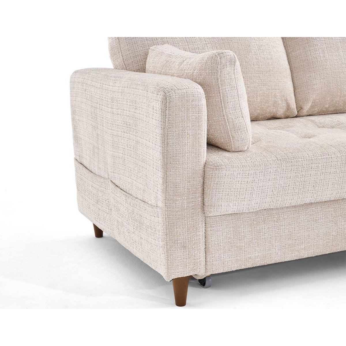 LISA DESIGN Anna - canapé d'angle droit 5 places convertible en velours texturé