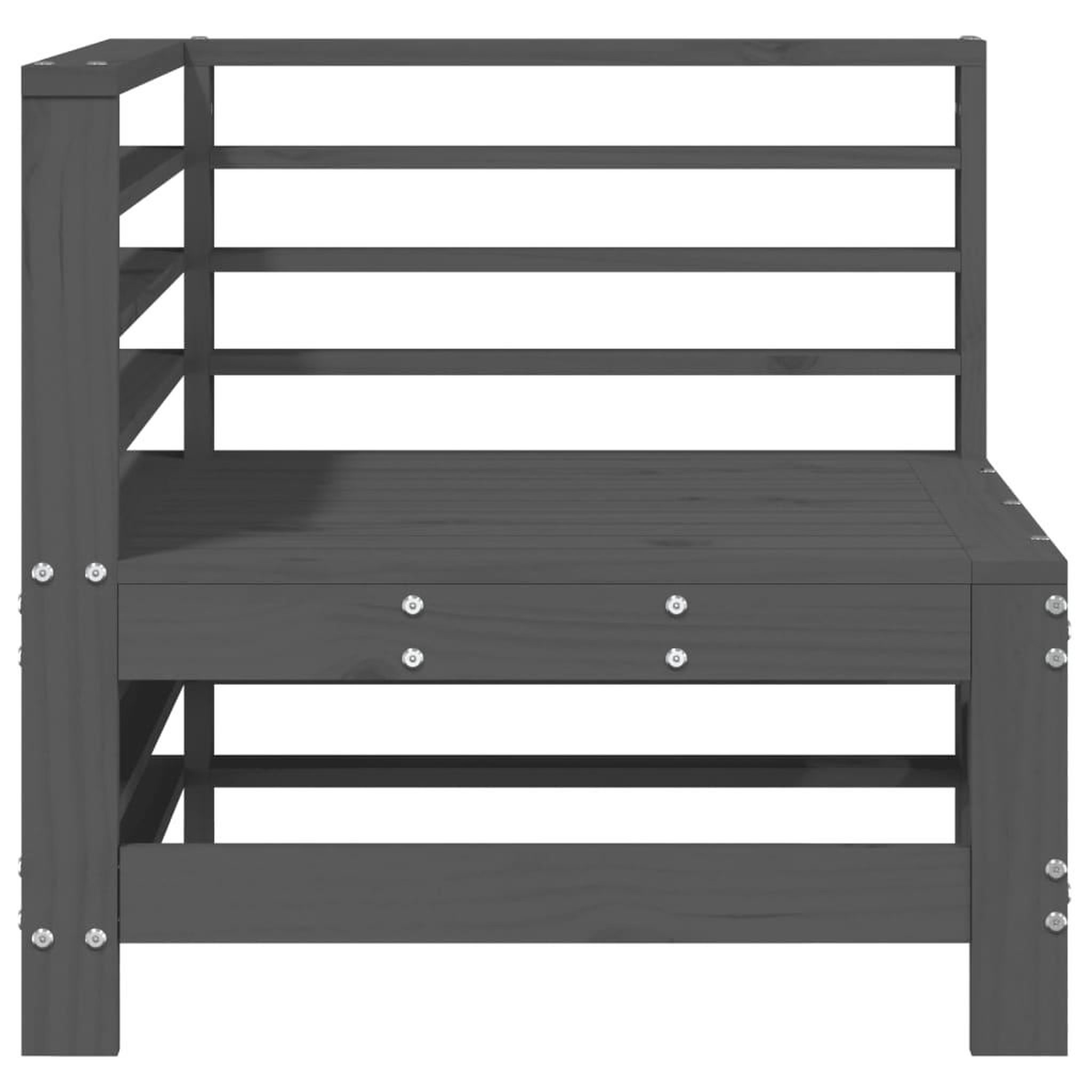 Voir la diapositive 4 : VIDAXL Canapes d'angle de jardin 2 pcs gris bois de pin massif