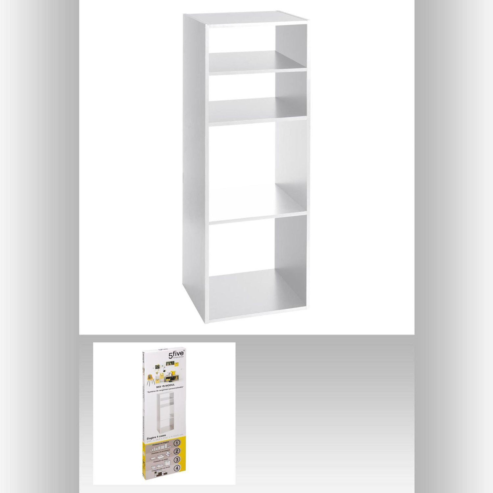 Voir la diapositive 2 : ATMOSPHERA Etagère rectangulaire 4 cases mix
