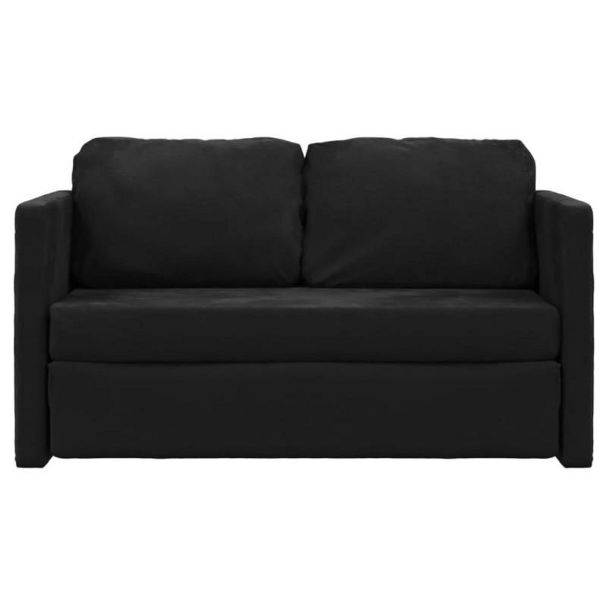VIDAXL Canapé lit 2 en 1 noir 122x204x55 cm velours