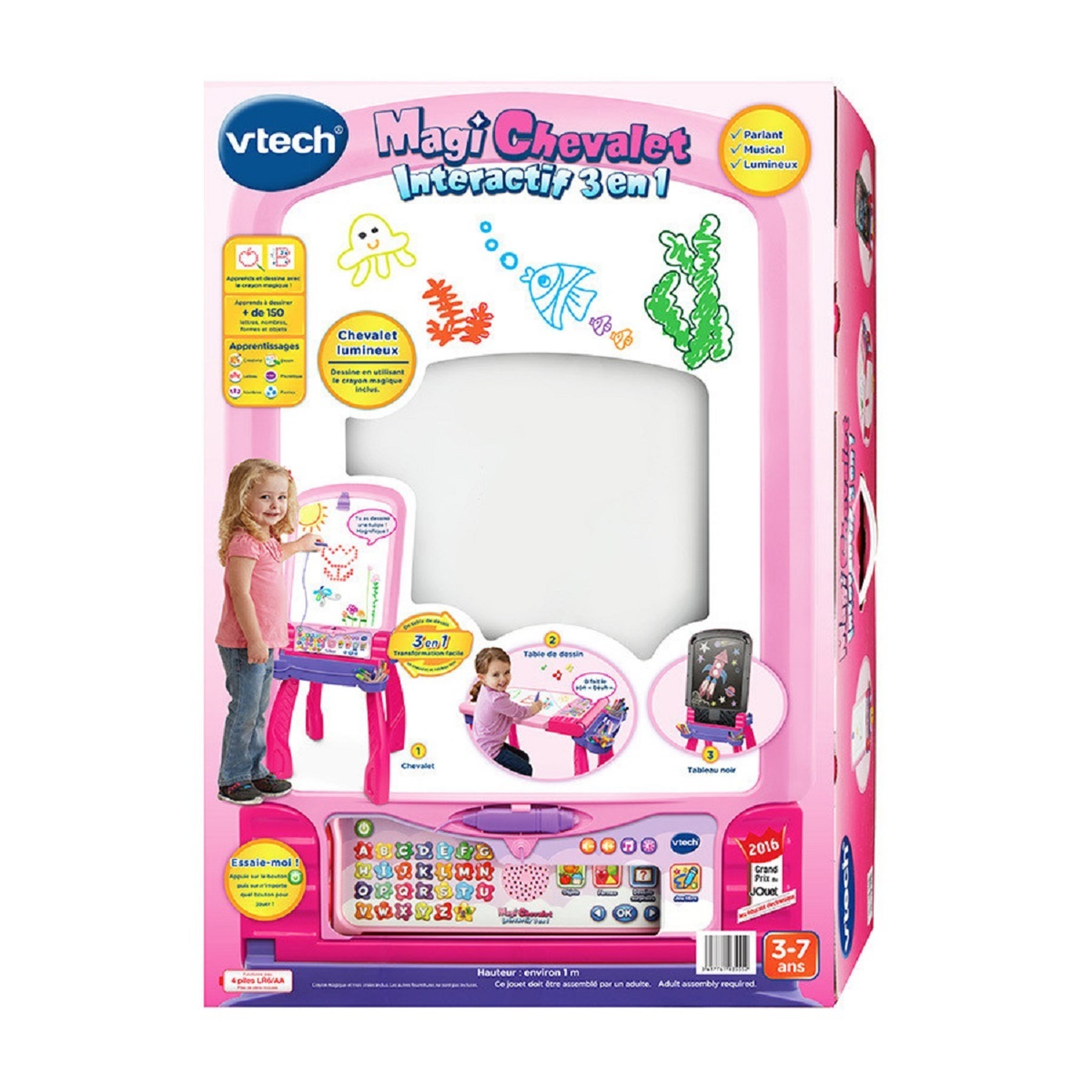 Voir la diapositive 4 : VTECH Magi chevalet interactif 3 en 1 rose 