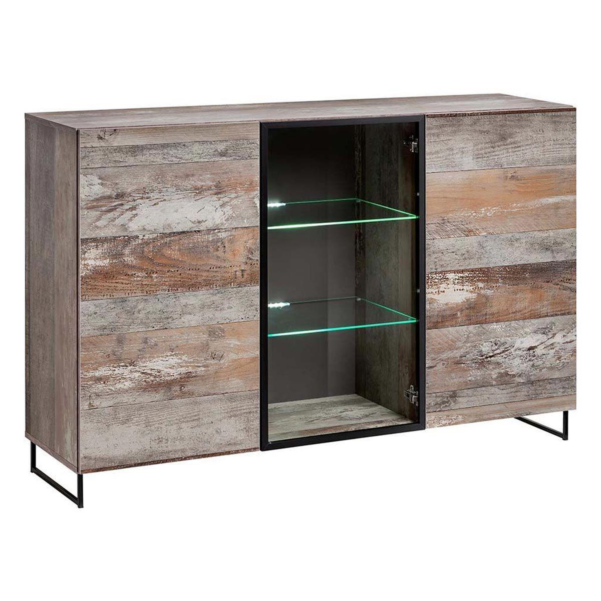 Paris Prix Bahut design 2 portes  plank  150cm naturel