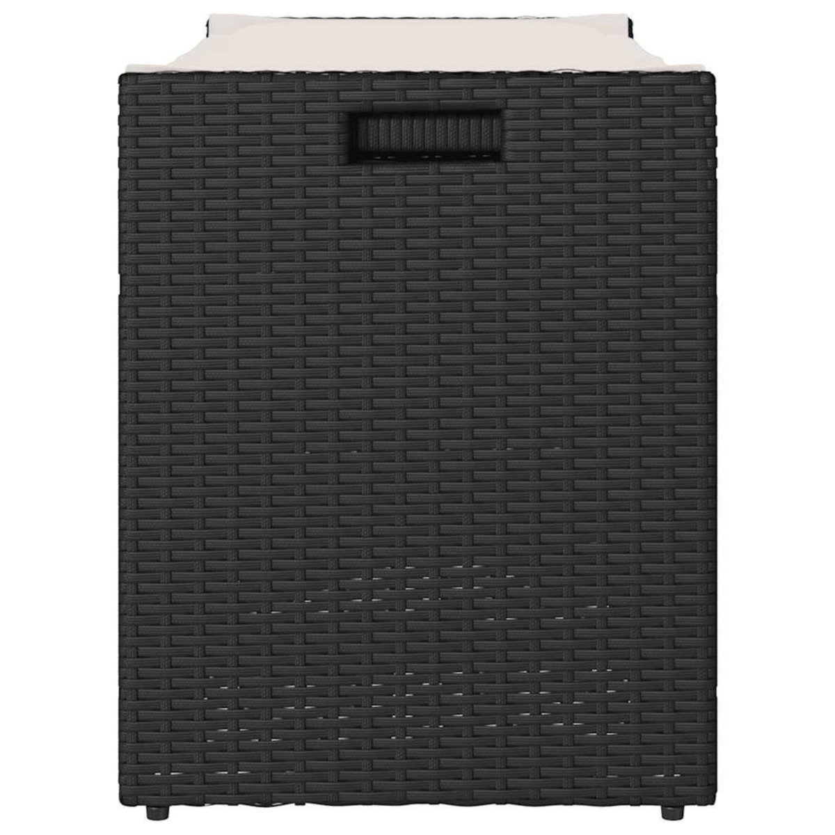 VIDAXL Banc de rangement exterieur coussin noir 100 cm resine tressee