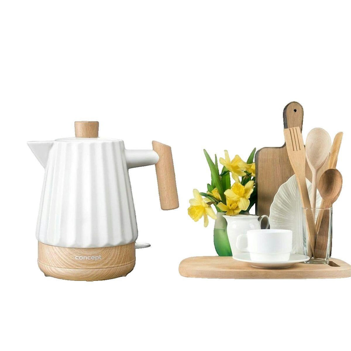 CONCEPT USINE Bouilloire Concept-Solution céramique blanche 1,5 L