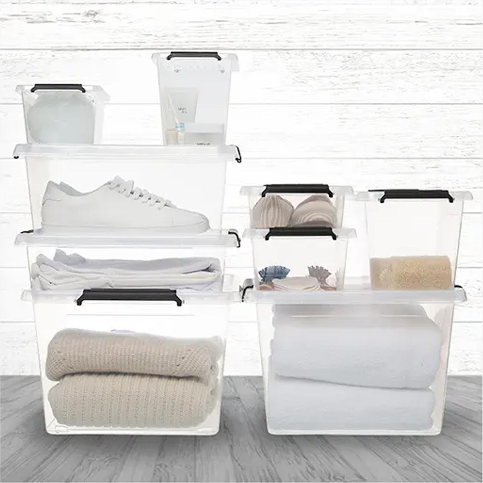 Voir la diapositive 4 : FIVE Boîte de rangement  clip  12,5l transparent