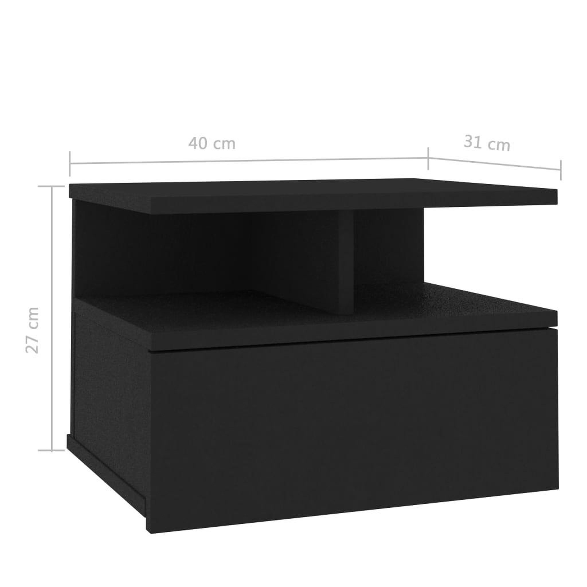 Voir la diapositive 6 : VIDAXL Tables de chevet flottantes 2 pcs Noir Bois d'ingenierie