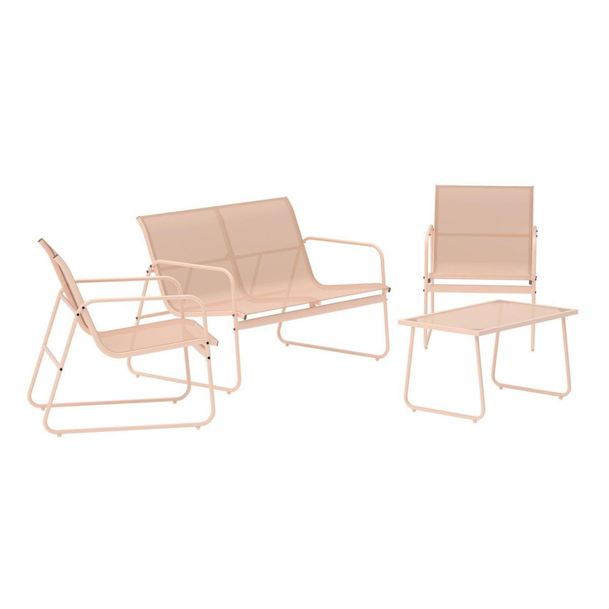 Paris Prix Salon de Jardin 4 Places  Scopello  110cm Beige