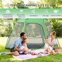 OUTSUNNY Tente de camping familiale 6 personnes montage instantanée Pop-up 4 fenêtres 2 portes dim. 320L x 320l x 176H cm fibre verre polyester vert gris