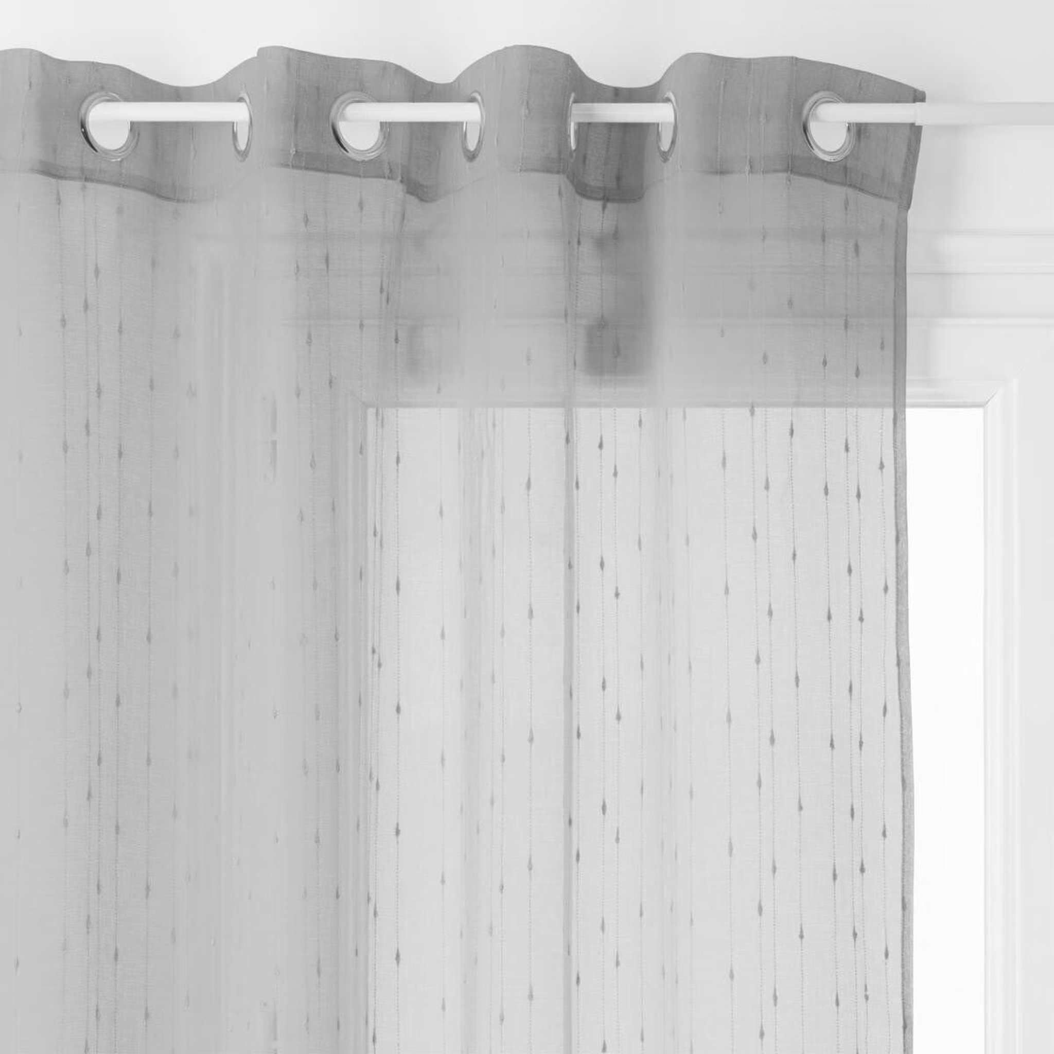 Voir la diapositive 2 : ATMOSPHERA Rideau voilage  anissa  140x240cm gris