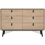 Voir la diapositive 4 : MARKET24 Commode RY - 6 Tiroirs - Décor Chene - L150,3 x P40,1 x H94,8 cm