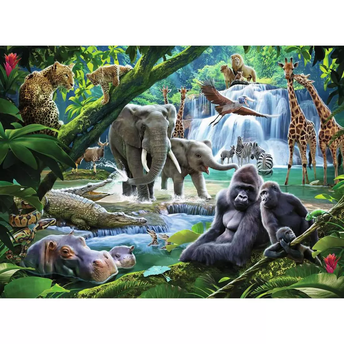 RAVENSBURGER Puzzle 100 pièces XXL : Les animaux de la jungle