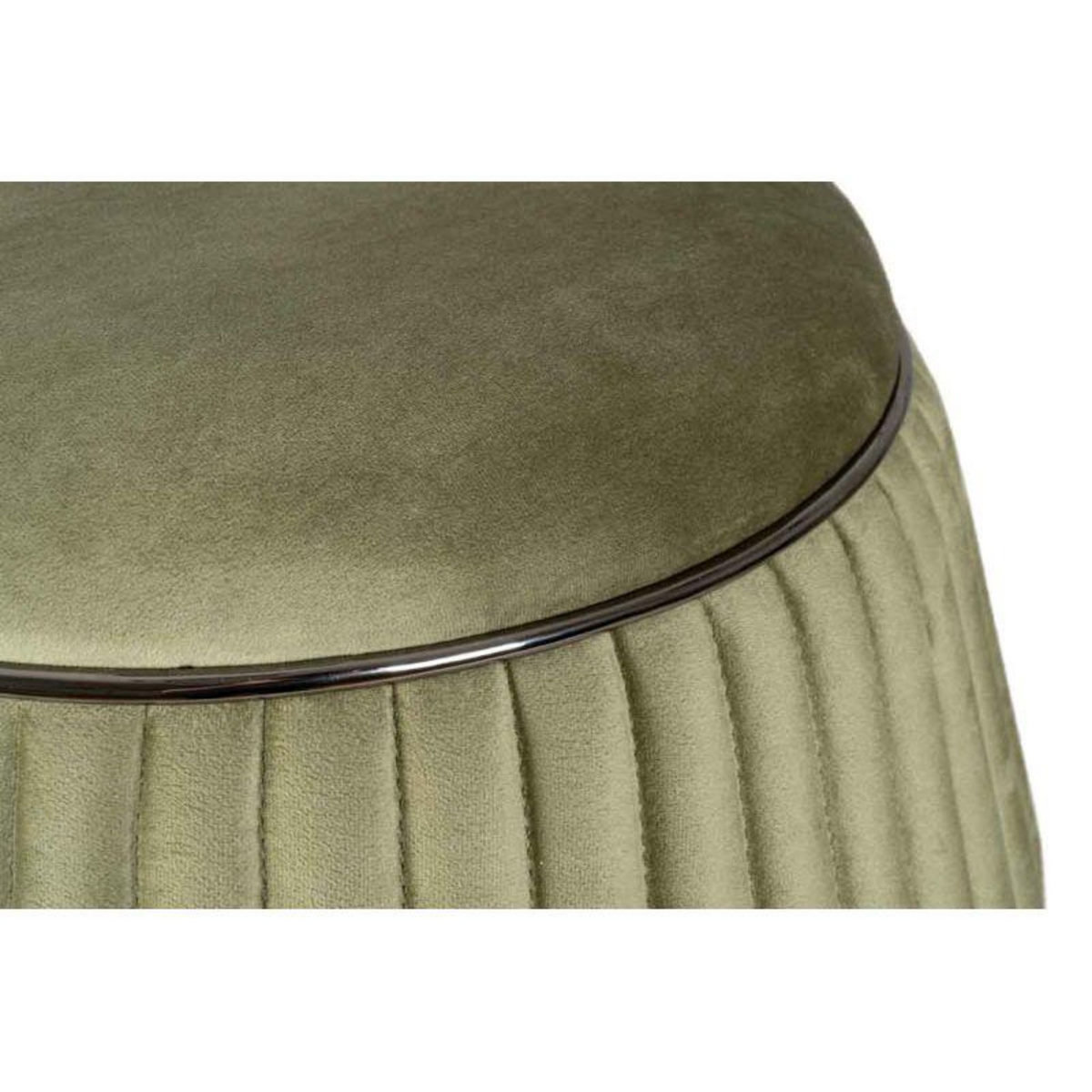 Paris Prix Pouf Rond Design  Doric  53cm Vert & Gris