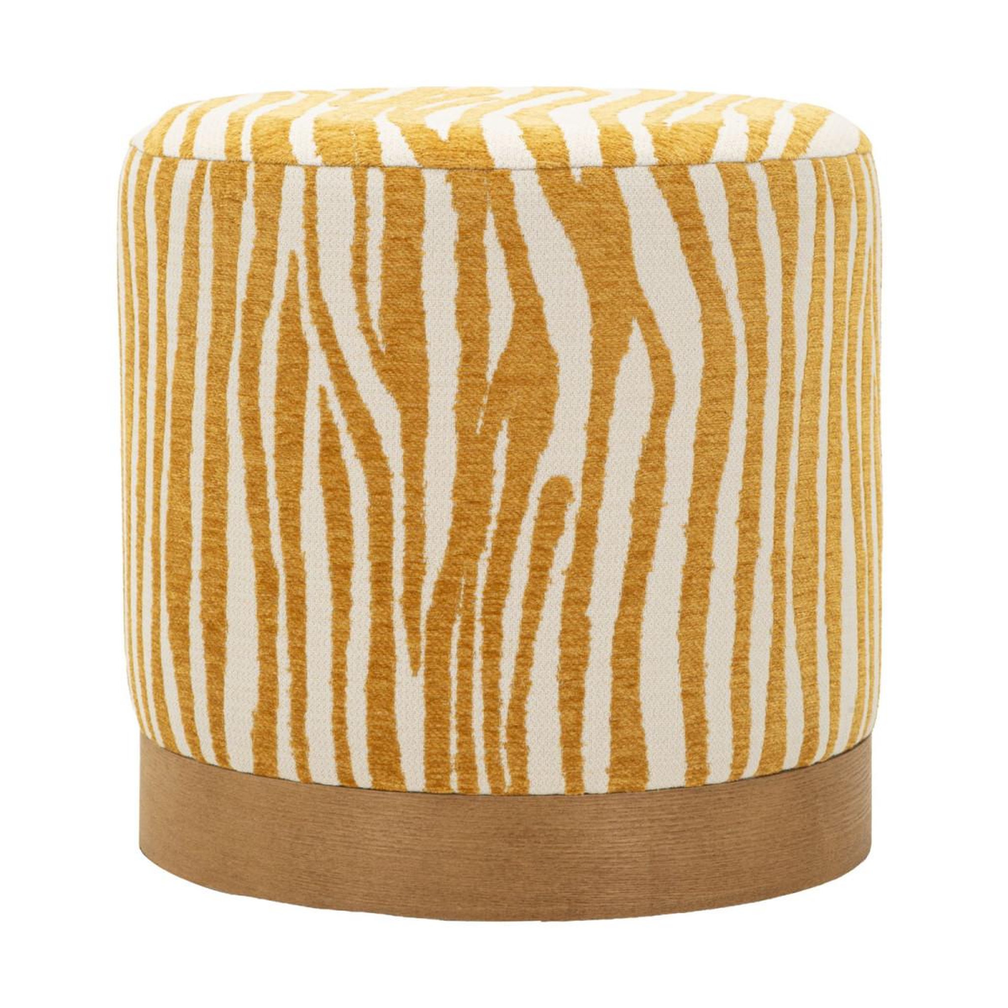 Paris Prix Pouf imprimé zèbre  savana  40cm jaune