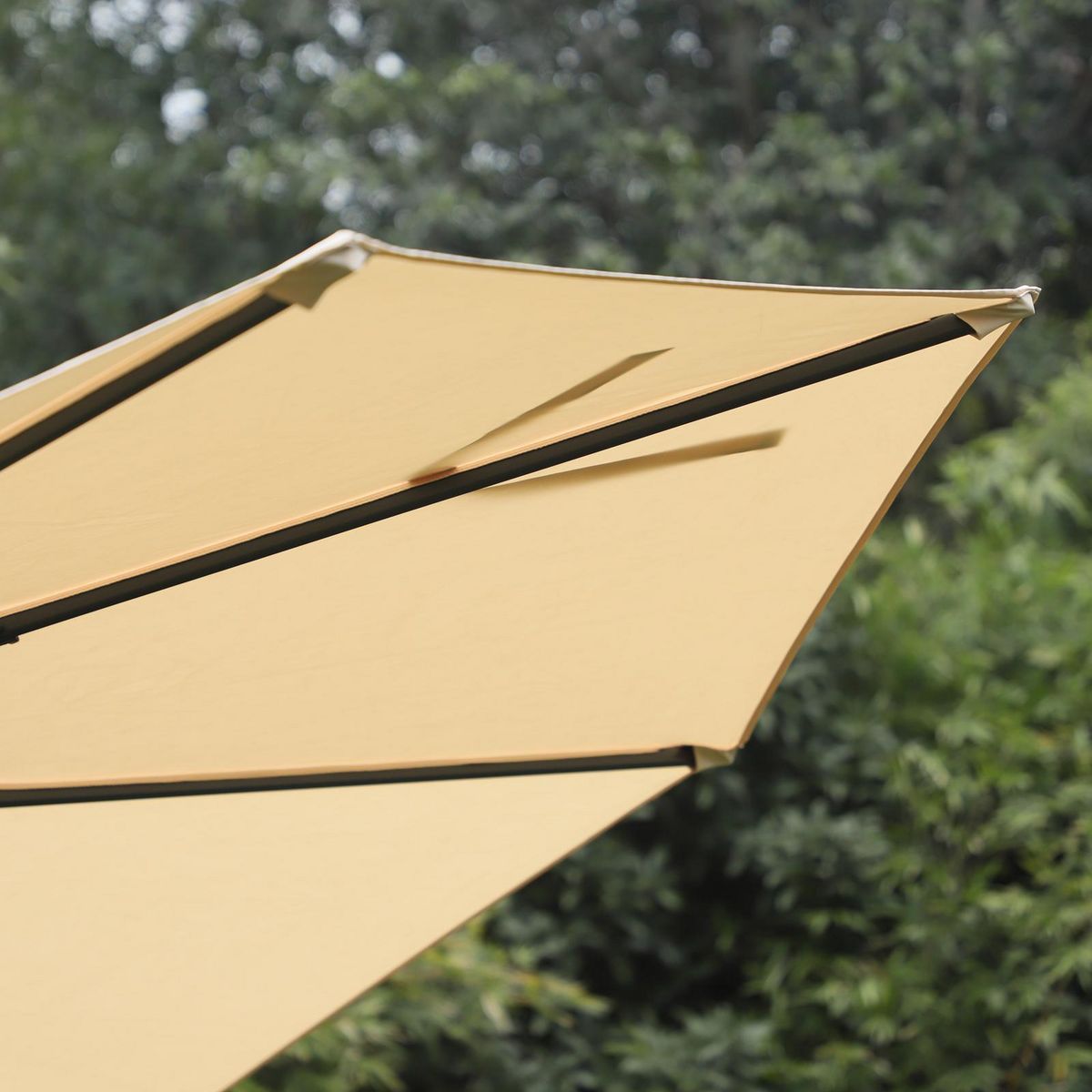 OUTSUNNY Parasol déporté octogonal inclinable rotatif 360° manivelle piètement acier mât alu. dim. Ø 2,95 x 2,5H m polyester haute densité beige