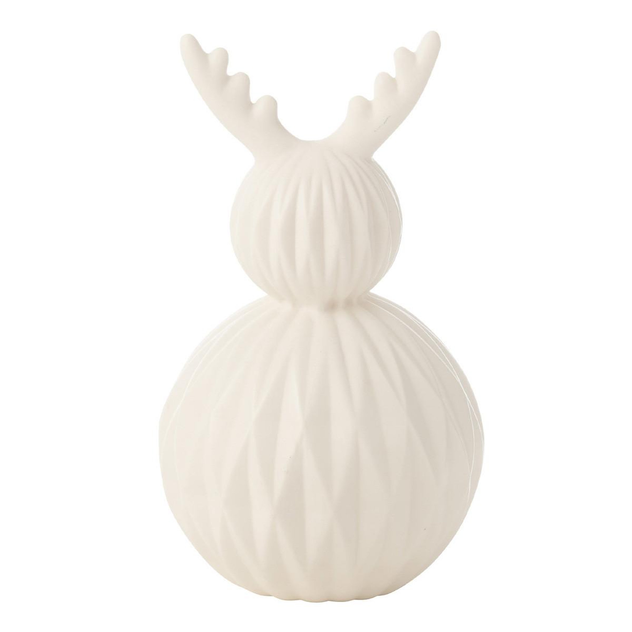 J-LINE Lampe à poser led en porcelaine  renne  23cm blanc