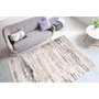 Voir la diapositive 2 : Paris Prix Tapis Vintage à Franges  Akropolis III  Gris & Bleu