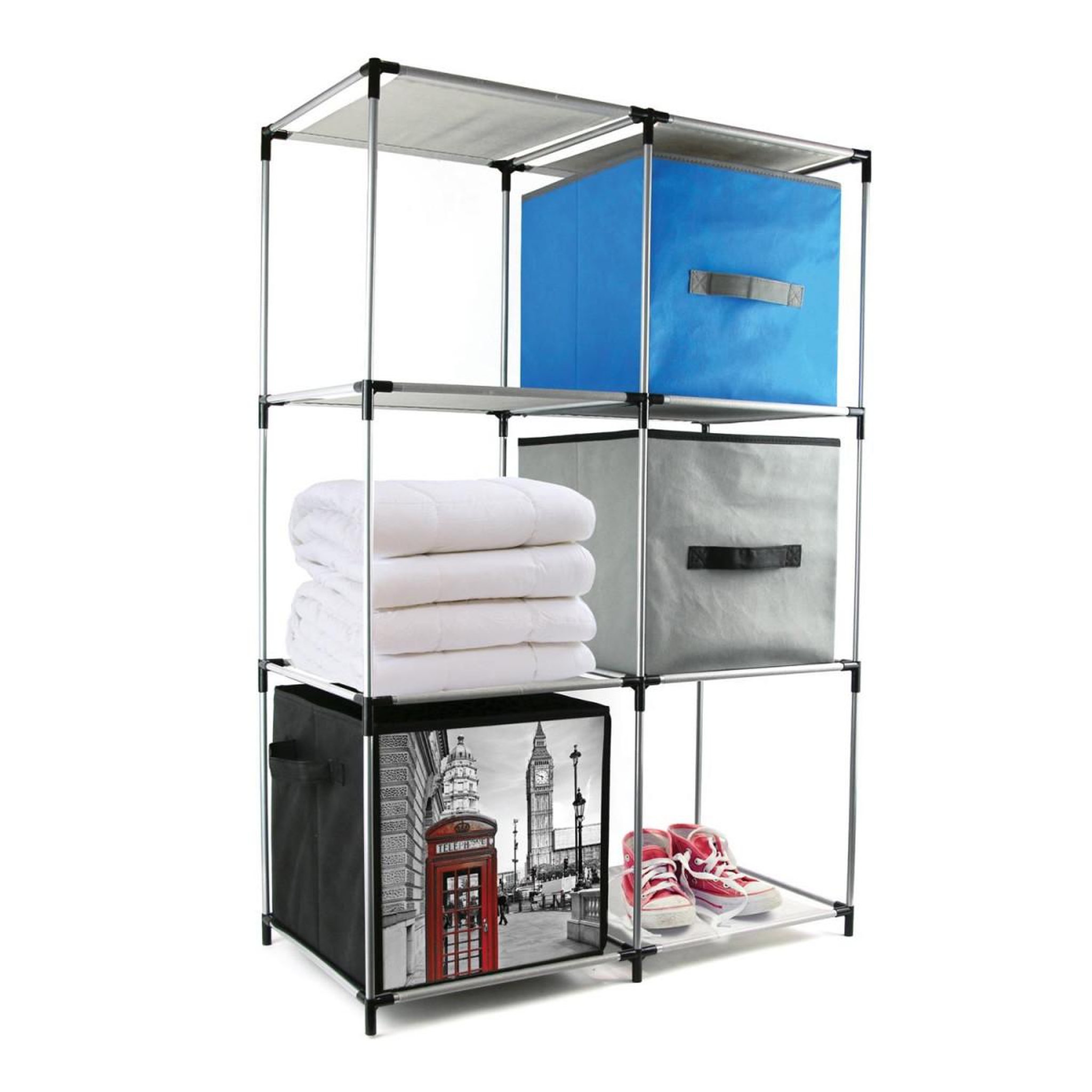 Voir la diapositive 4 : Paris Prix Étagère Design 6 Casiers  Mondo  102cm Gris