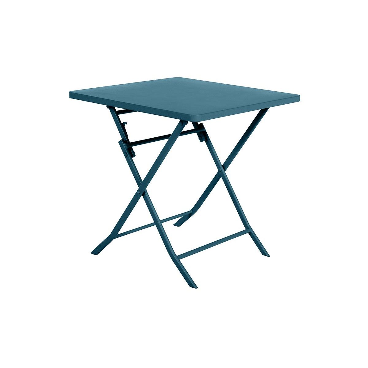 HESPERIDE Table de jardin carrée Greensboro 70 x 70 cm Bleu Canard - Hespéride