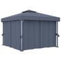 Voir la diapositive 3 : VIDAXL Tonnelle avec rideau et guirlande lumineuse LED 3x3m Anthracite