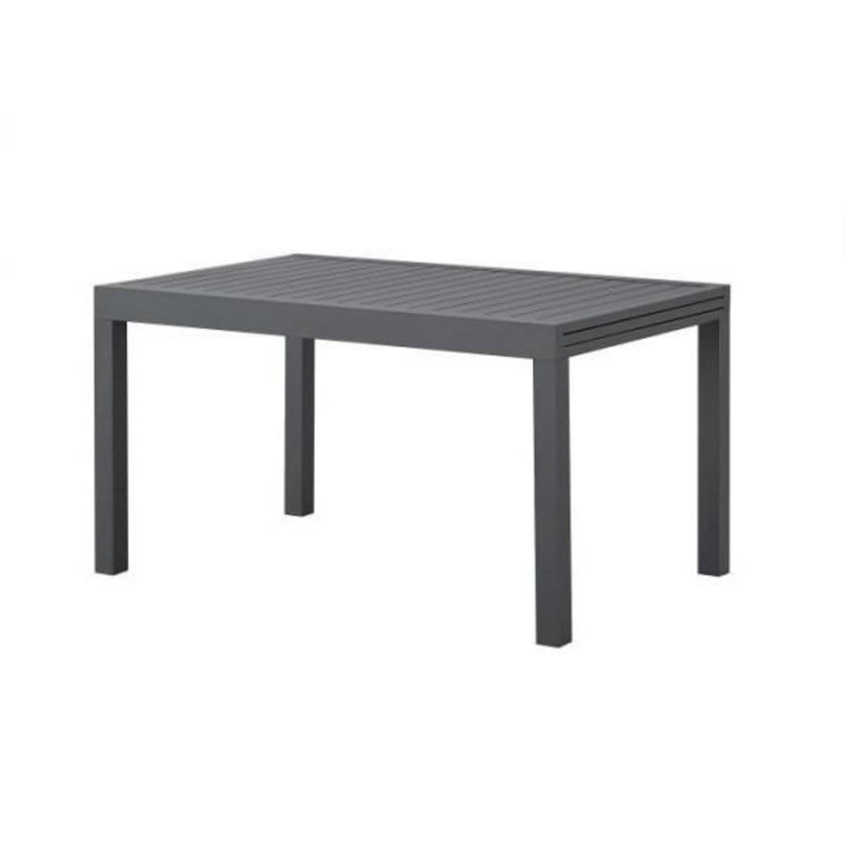 MARKET24 Table de jardin extensible rectangulaire 6 a 10 personnes - Structure aluminium - L 135-270 x P 90 x H 75 cm - Gris foncé