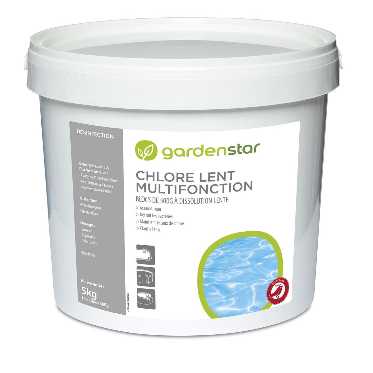 GARDENSTAR Chlore lent multifonction 5 kg