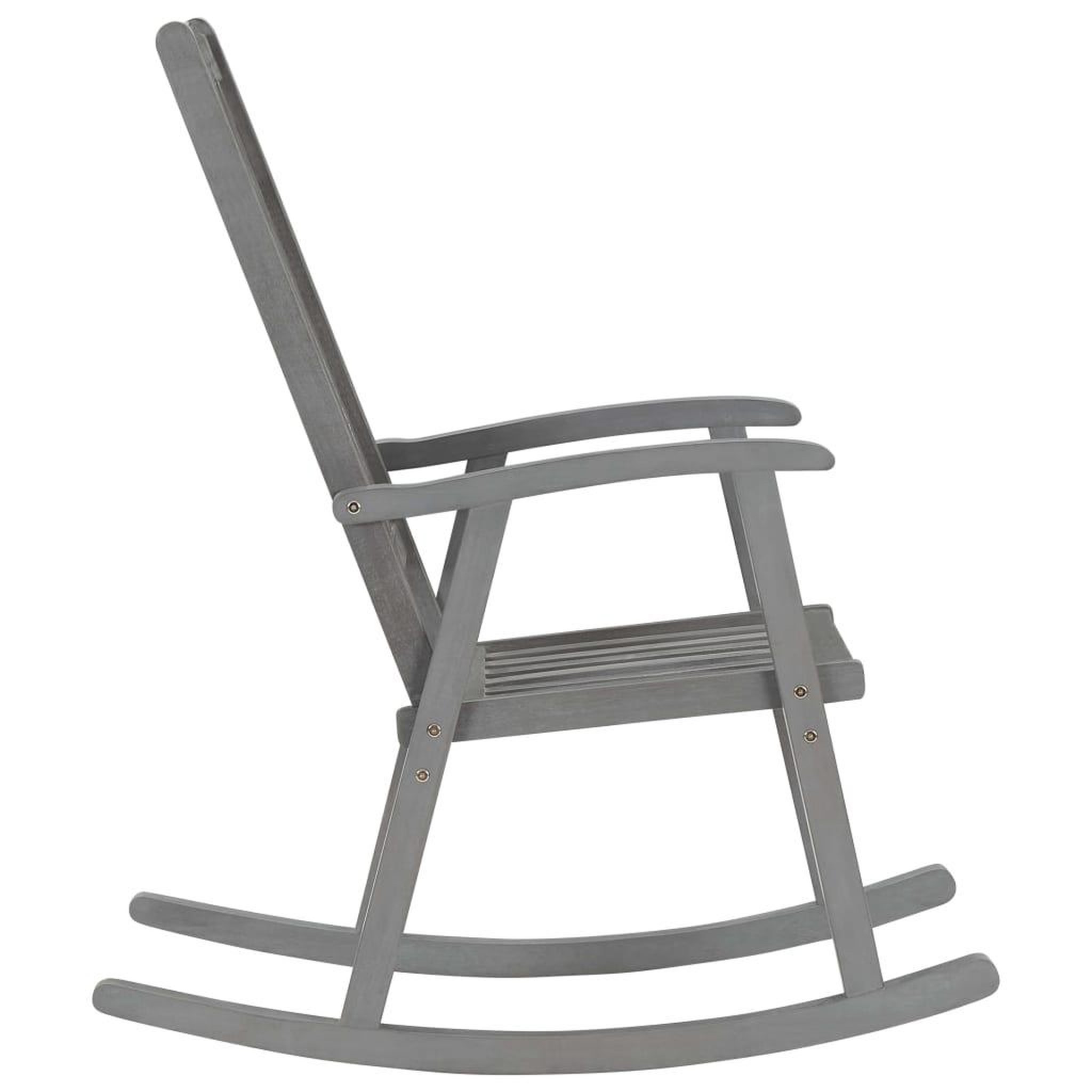 Voir la diapositive 4 : VIDAXL Chaise a bascule avec coussins Gris Bois d'acacia massif