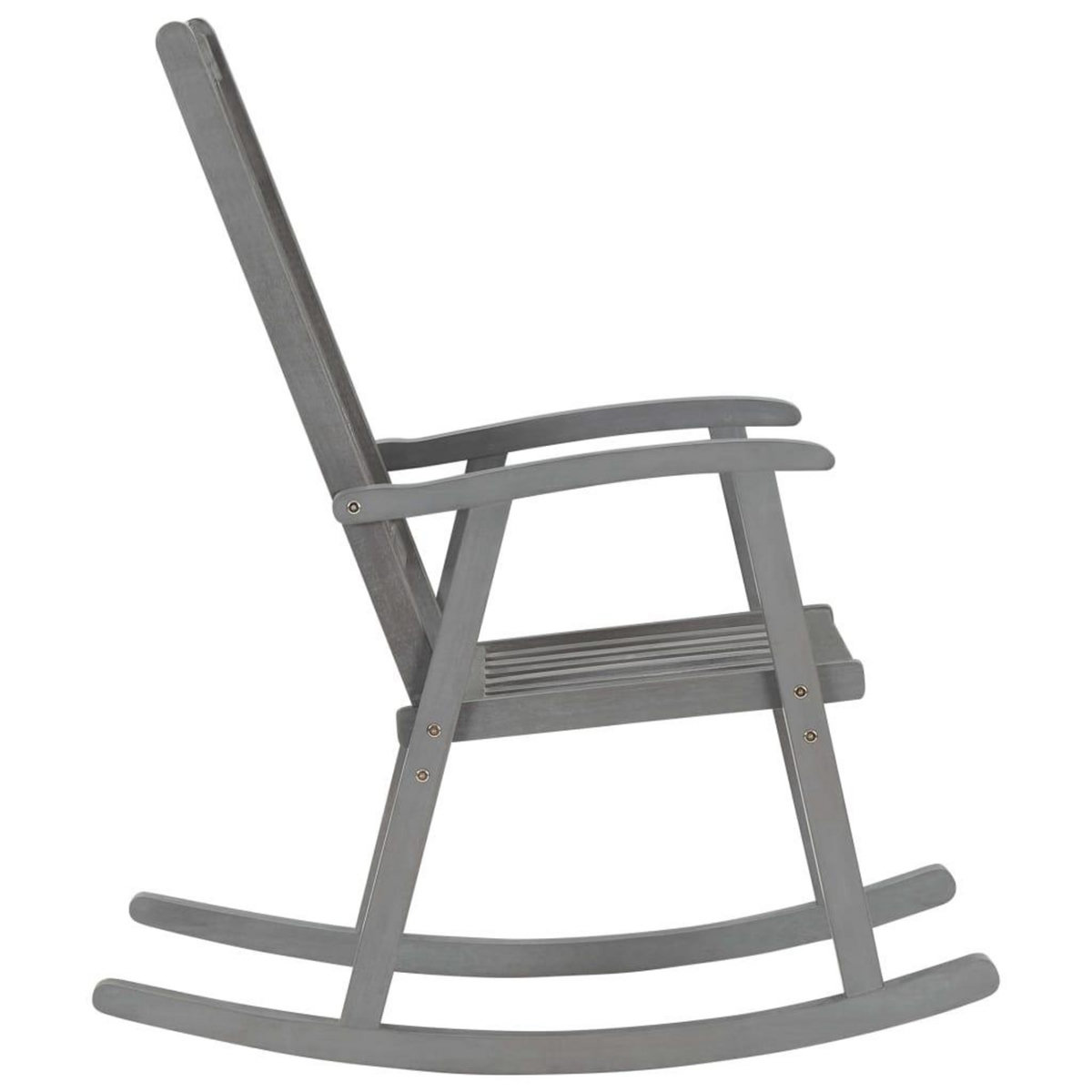VIDAXL Chaise a bascule avec coussins Gris Bois d'acacia massif