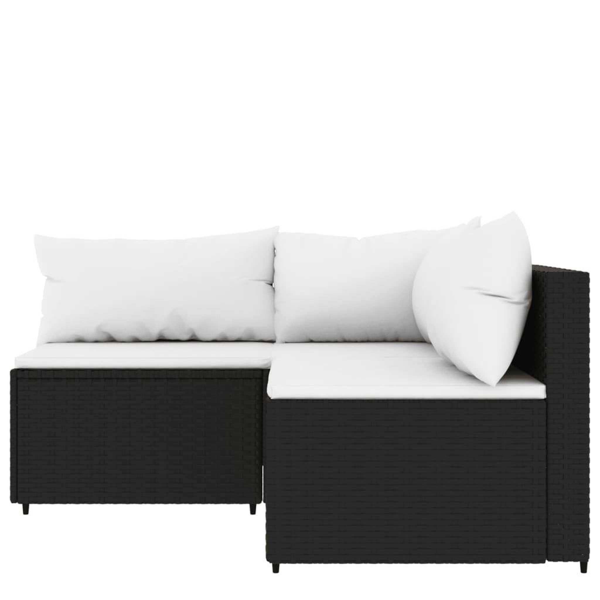 Voir la diapositive 3 : VIDAXL Salon de jardin 3 pcs avec coussins Noir Resine tressee