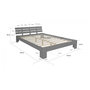 Voir la diapositive 2 : HomeStyle4U Lit double lit futon en bois 160x200 lit pin gris cadre de lit bois massif