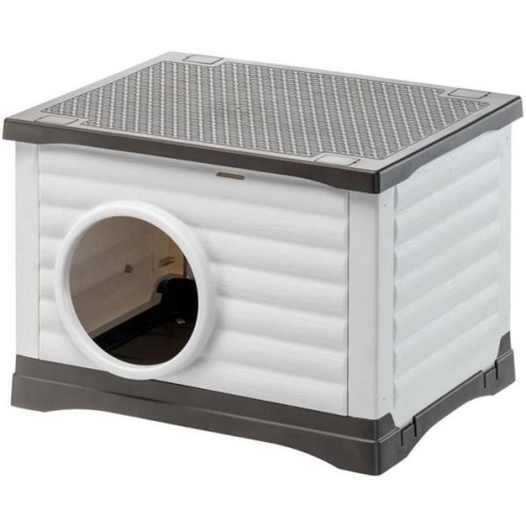 Ferplast Niche - FERPLAST - PETVILLA 60 - 54 x 43 x 38,5 cm - Blanc / Gris