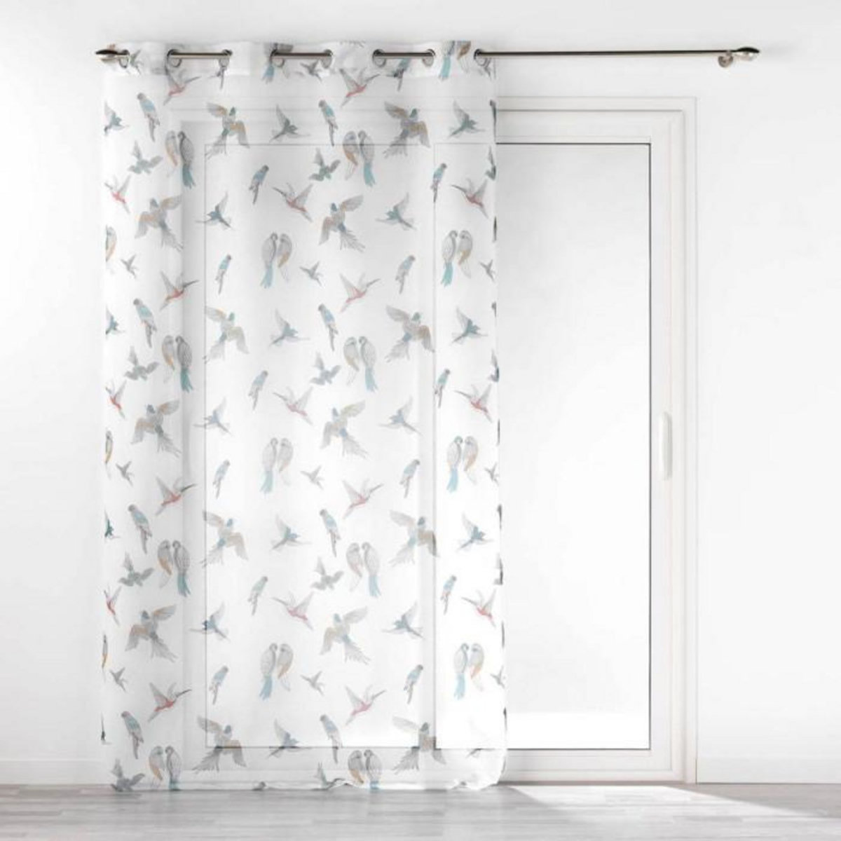 Paris Prix Rideau Voilage à Œillets Imprimé  Envolia  140x240cm Blanc