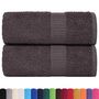 Voir la diapositive 2 : VIDAXL Serviettes d invité 2 pcs anthracite 30x50cm 360g m² 100% coton