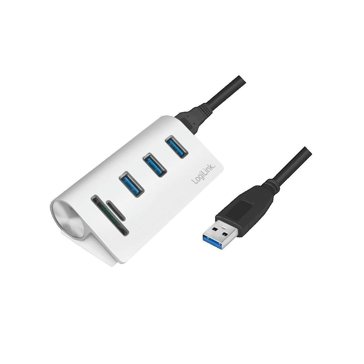 LOGILINK Hub USB LogiLink CR0045 USB 3.0 Argenté