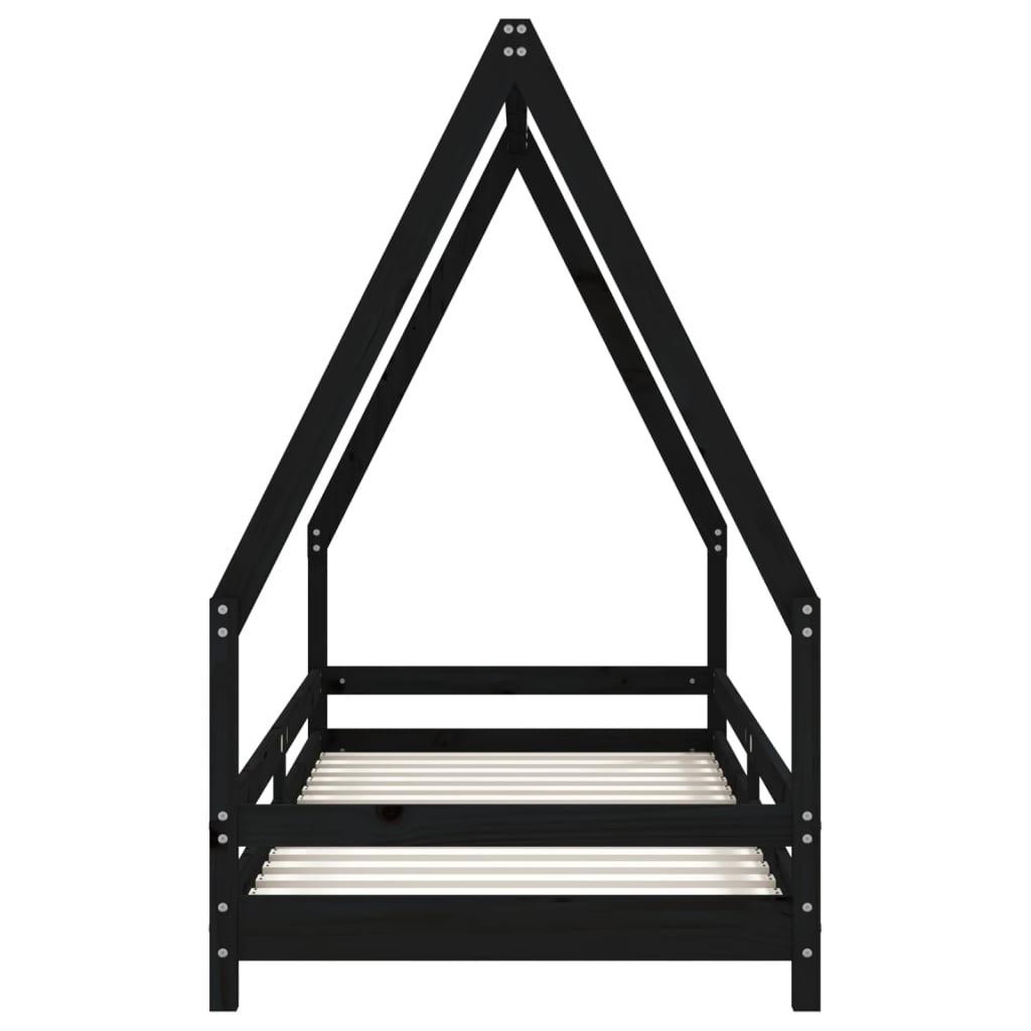Voir la diapositive 4 : VIDAXL Cadre de lit pour enfants noir 80x200 cm bois de pin massif