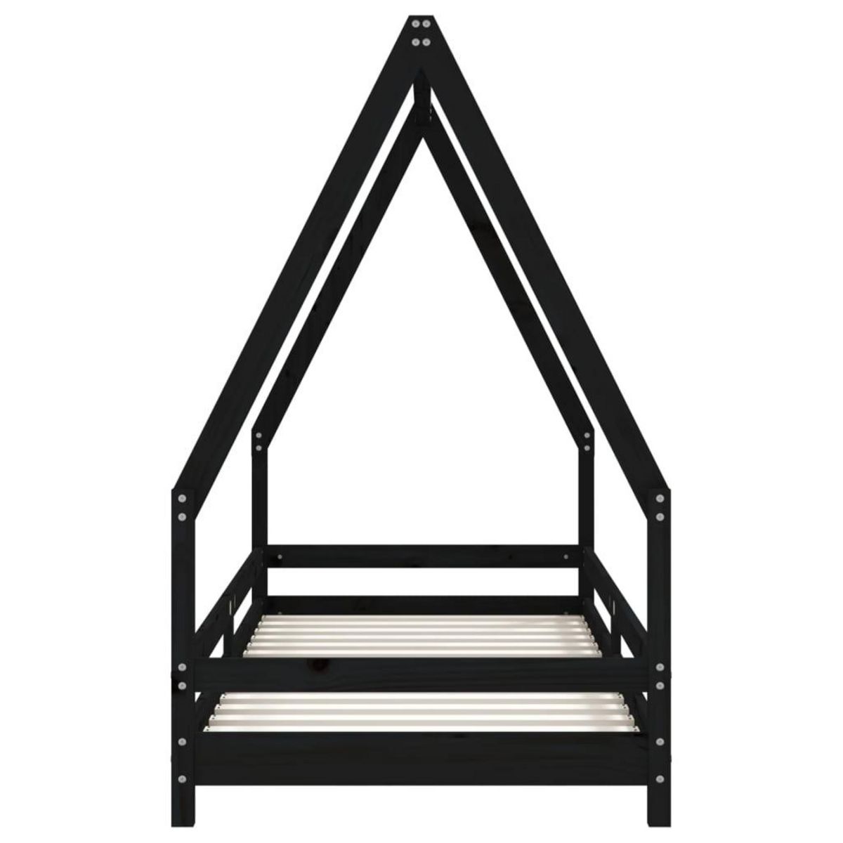 VIDAXL Cadre de lit pour enfants noir 80x200 cm bois de pin massif