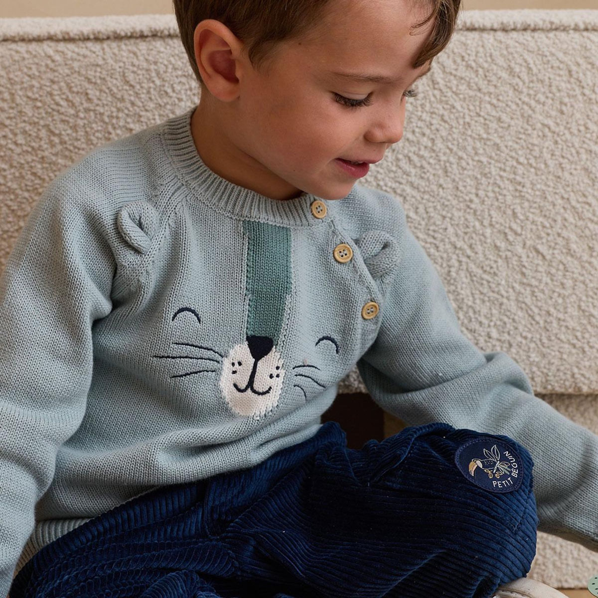 Petit Béguin Pantalon enfant en velours côtelé Boavista