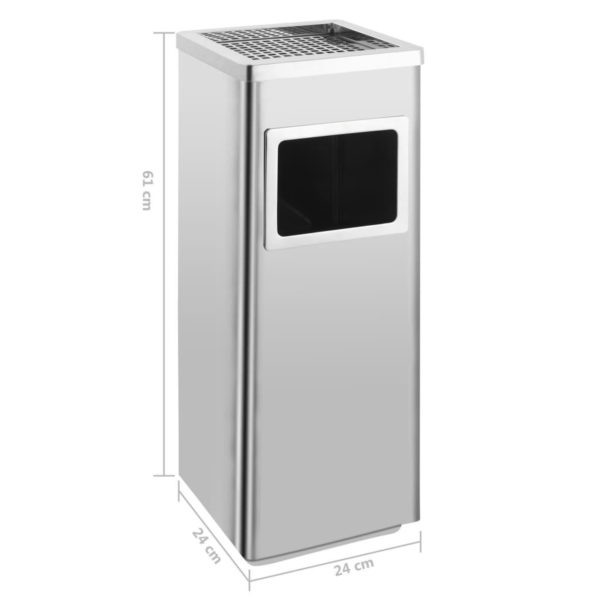 Voir la diapositive 6 : VIDAXL Poubelle a cendrier d'hotel 36 L Acier inoxydable