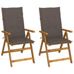 VIDAXL Chaises inclinables de jardin lot de 2 et coussins Bois acacia