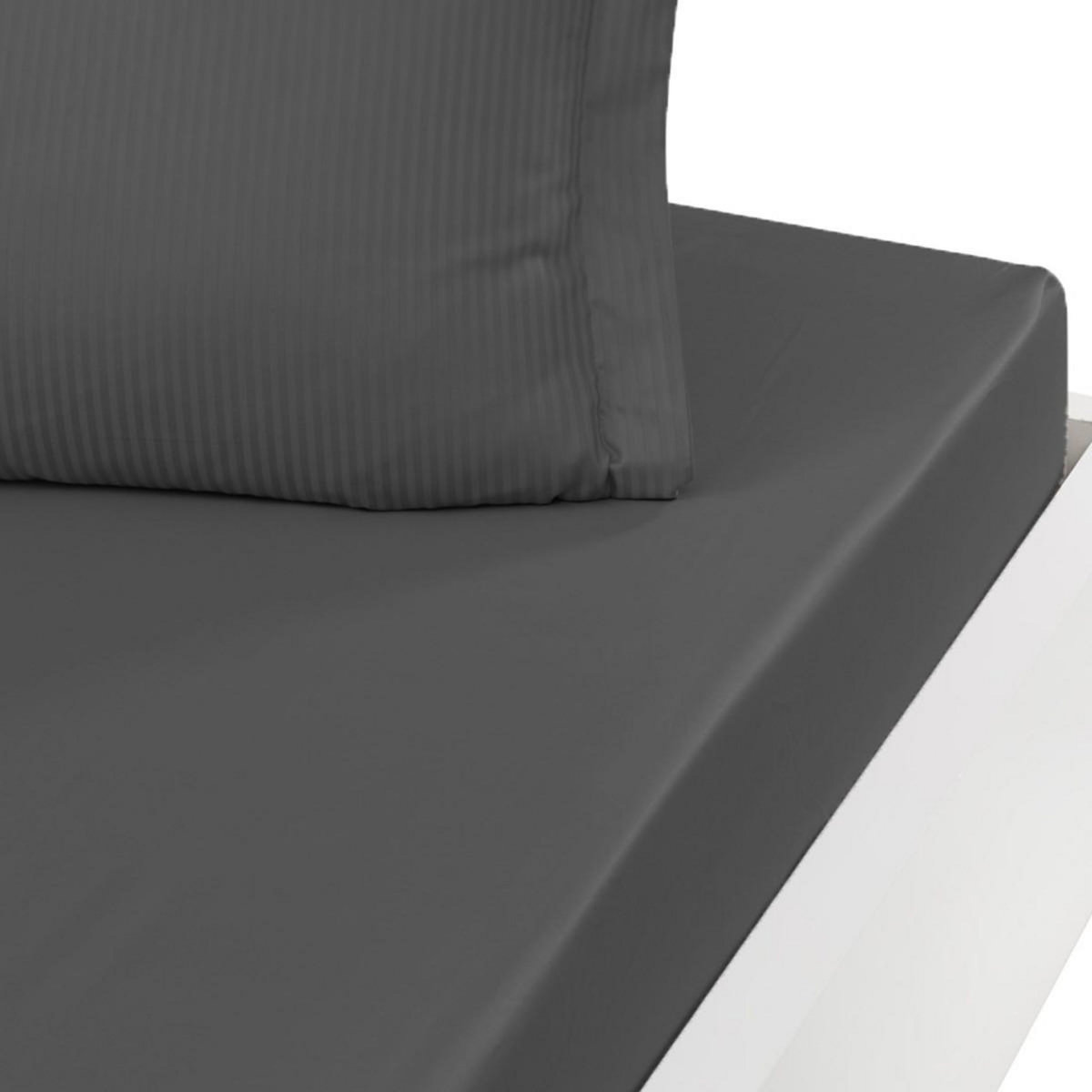 Sensei Maison Drap housse uni satin de coton bonnet 30 cm VERSALUXE