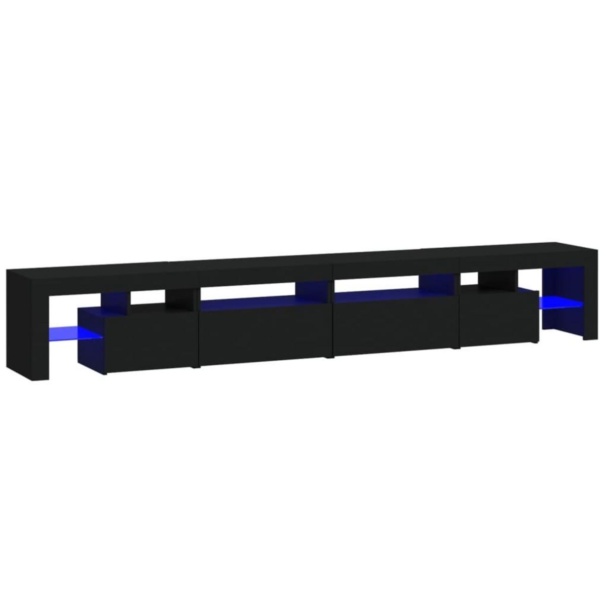 VIDAXL Meuble TV avec lumieres LED Noir 260x36,5x40 cm
