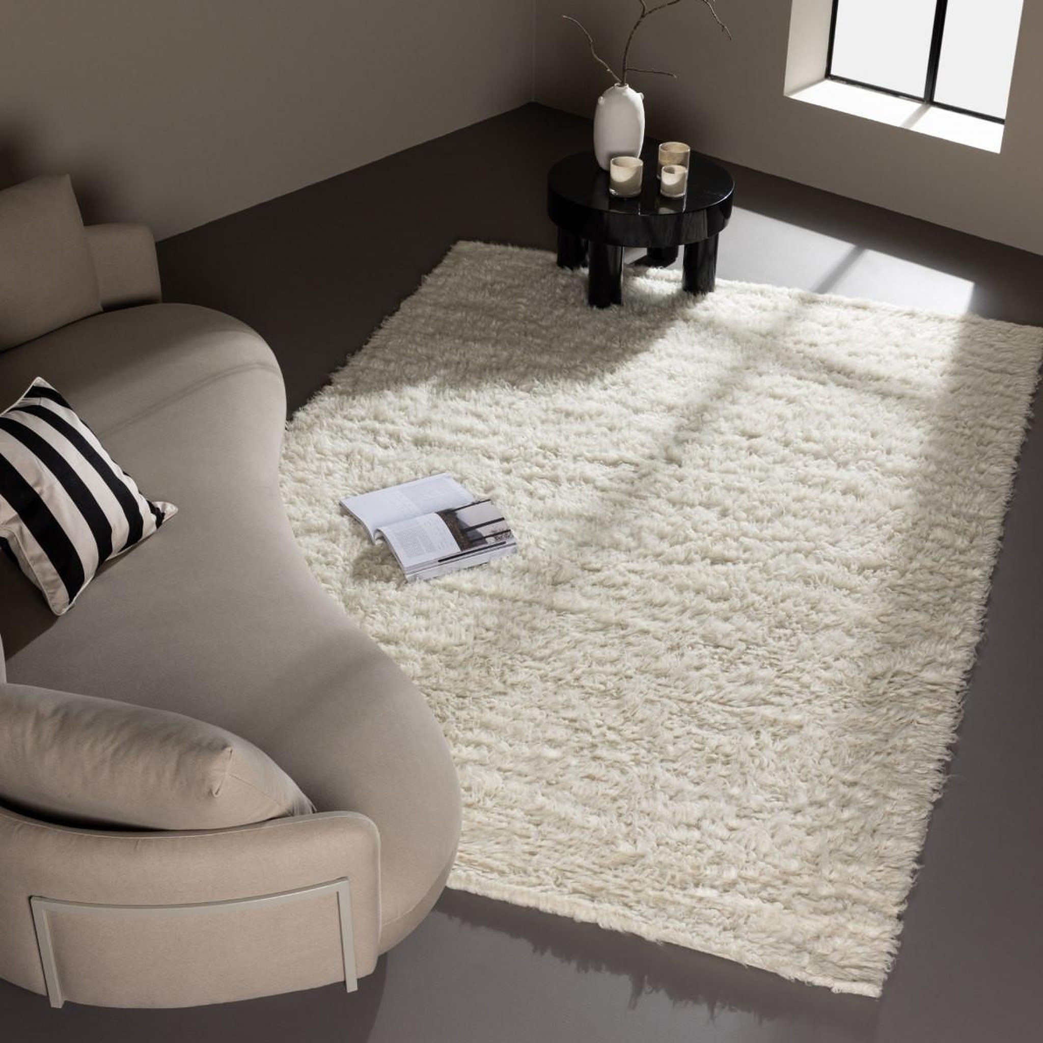 Voir la diapositive 4 : Paris Prix Tapis rectangulaire en laine  leiko  160x230cm naturel
