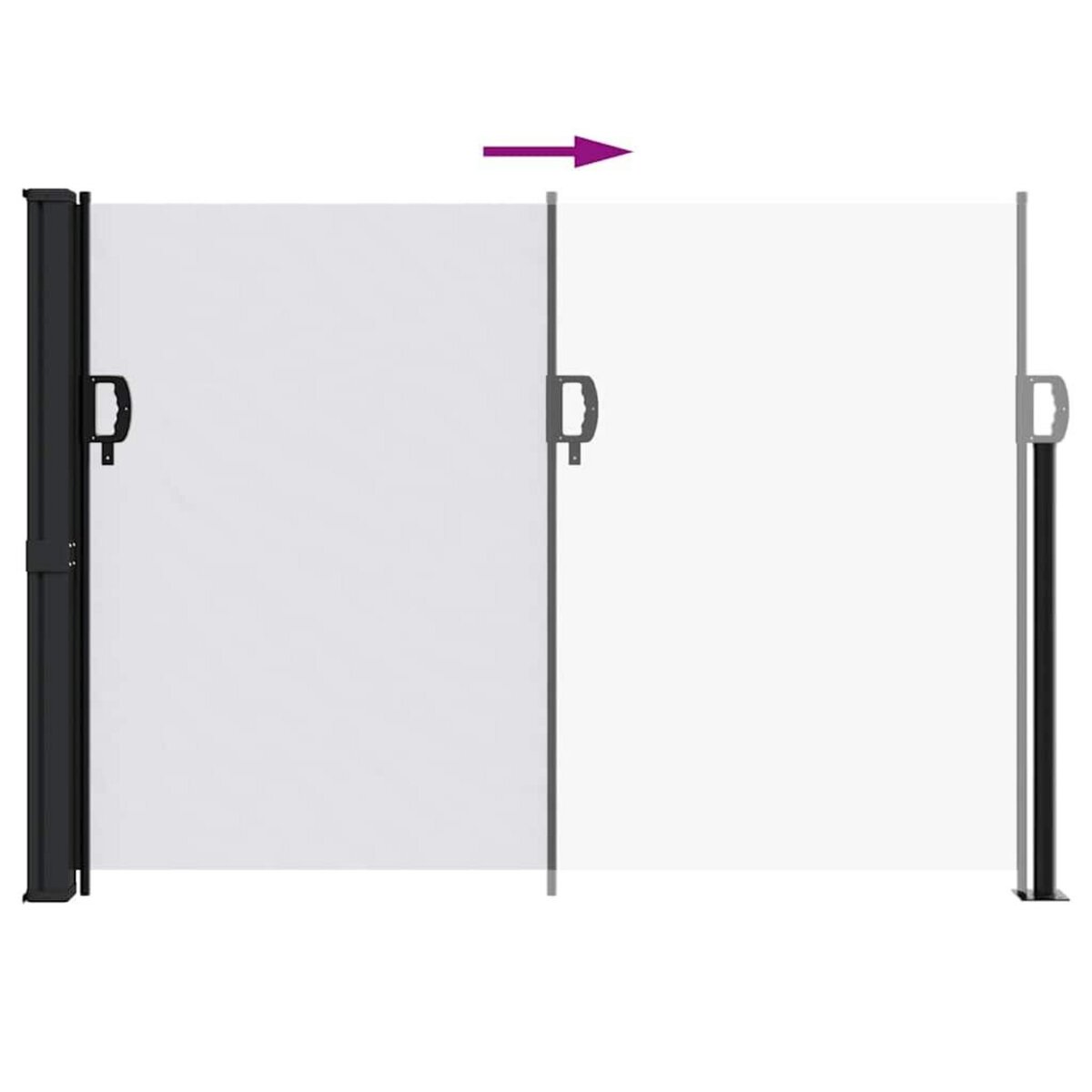 VIDAXL Auvent lateral retractable blanc 140x500 cm