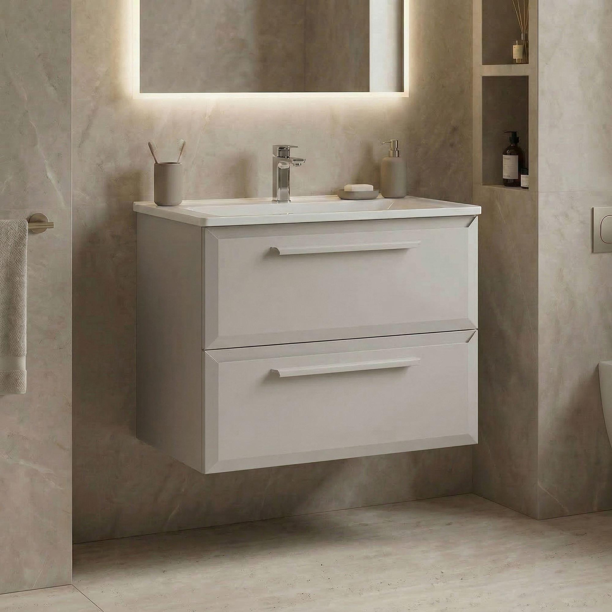Voir la diapositive 2 : Habitat et Jardin Meuble Vasque  Nuvola 65 v2  - 65 x 50 x 62 cm - Cashmere
