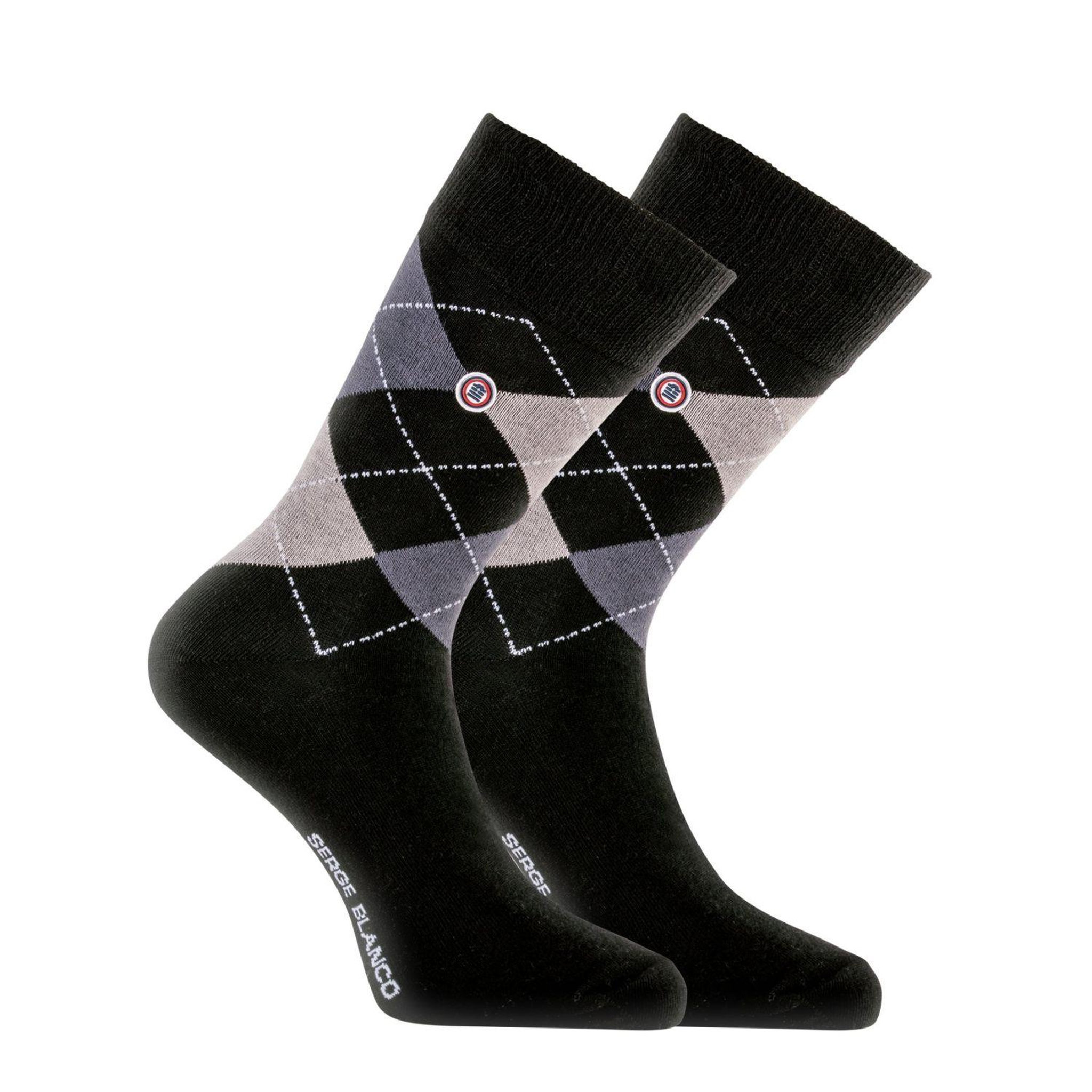 Voir la diapositive 3 : SERGE BLANCO Lot de 6 paires de chaussettes de ville Serge Blanco Losange